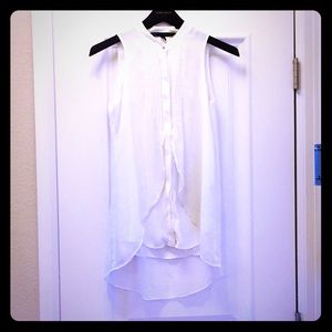 Chic long white chiffon layered mermaid top